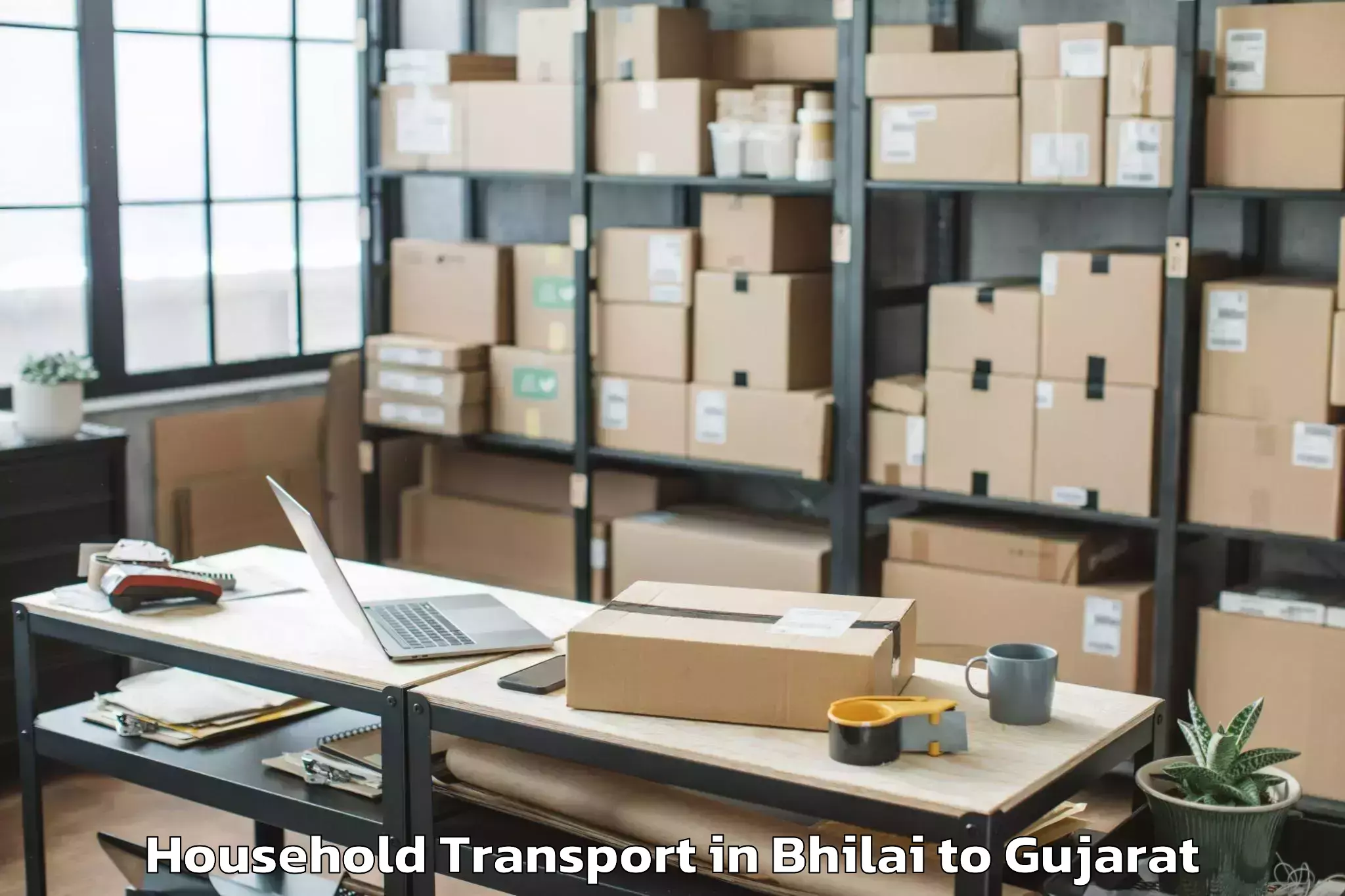 Book Bhilai to Gujarat University Ahmedabad Household Transport Online